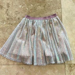 Zara sequin skirt with purple elastic waist, girls size 7